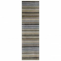 Xrug Wool Rug Handmade Grey Modern Striped Living Room Bedroom Carpet Thick Mat Runner New