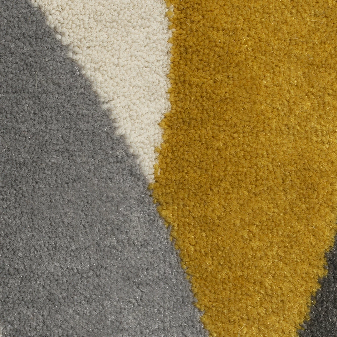 Xrugs Modern Grey Yellow Ochre Rug Circles Geometric Pattern Small Large Woven Carpet New Mat