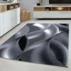Xrugs Abstract Rug Modern Silver Grey Black Wave Pattern Carpet Living Room Runner Mat