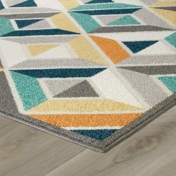 Xrug Outdoor Rug Geometric Dimaond Colourful Multicoloured Mat For Garden Patio Outdoor Rugs