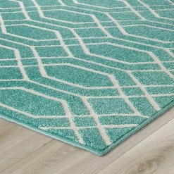 Xrug Outdoor Rug Duck Egg Blue Moroccan Trellis Pattern Geometric Mat For Decking Garden Patio Terrace Balcony Outdoor Rugs