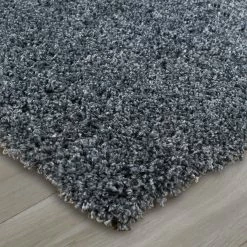 Xrug Dark Grey Fluffy Rug Large Small Runner 4cm Long Pile For Bedroom Living Room Charcoal Shaggy Carpet Mat Modern