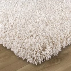 Xrug Modern Cream Fluffy Rug Large Small Runner 4cm Long Pile For Bedroom Living Room White Cream Shaggy Carpet Mat