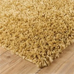 Xrug Modern Mustard Fluffy Rug Large Small Runner 4cm Long Pile For Bedroom Living Room Gold Shaggy Carpet Mat