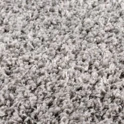 Xrug Modern Grey Fluffy Rug Large Small Runner 4cm Long Pile For Bedroom Living Room Silver Grey Shaggy Carpet Mat