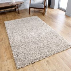 Xrug Beige Fluffy Rug Large Small Runner 4cm Long Pile For Bedroom Living Room Light Beige Shaggy Carpet Mat Modern
