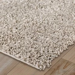 Xrug Beige Fluffy Rug Large Small Runner 4cm Long Pile For Bedroom Living Room Light Beige Shaggy Carpet Mat Modern