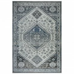 Xrugs Traditional Rug Grey Cream Oriental Pattern Large Small Runner Circle Area Mats Runners