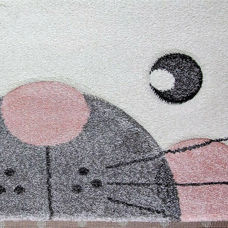 Xrugs Kids Pink Rug Nursery Mat Thick Soft Animals Children Bedroom Carpet Girls Playroom Mat Pink Bunny