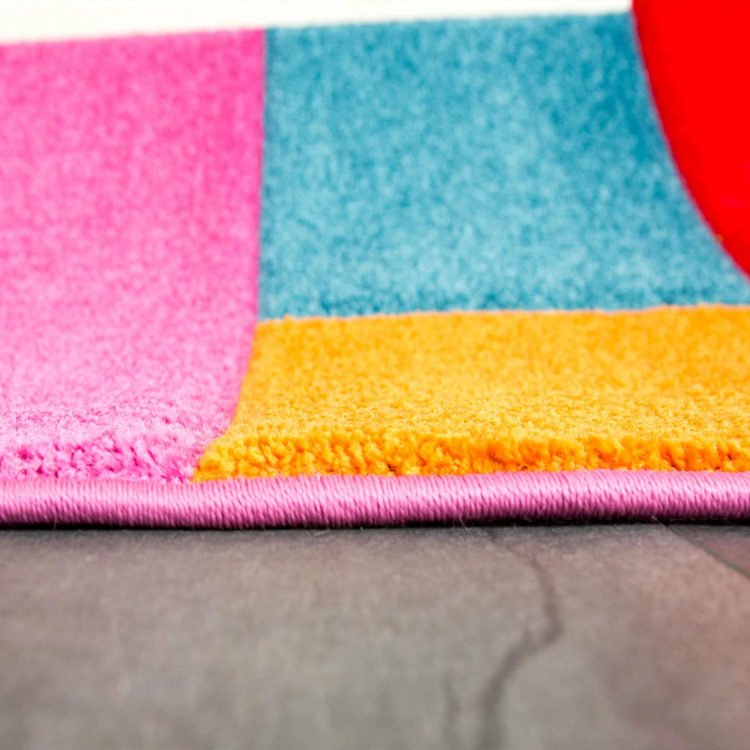 Xrugs Kids Playroom Rug Multi Colour Hand Carved Pattern Mat Childrens Bedroom Carpet