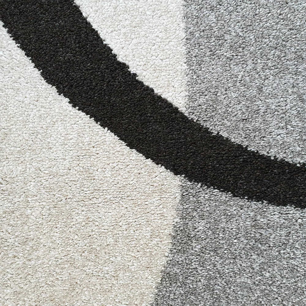 Xrugs Large Modern Rug Grey Ivory Abstract Pattern Mat Woven Small Bedroom Carpet New