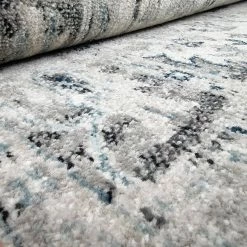 Xrugs Distressed Vintage Rug Grey Blue-Faded Border Oriental Design Large Area Carpet