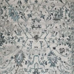 Xrugs Distressed Vintage Rug Grey Blue-Faded Border Oriental Design Large Area Carpet