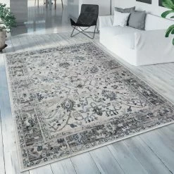 Xrugs Vintage Distressed Rug Grey Blue Faded Oriental Design Large Small Bedroom Carpet Modern