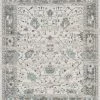 Xrugs Distressed Vintage Rug Grey Blue-Faded Border Oriental Design Large Area Carpet