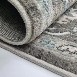 Xrugs Traditional Oriental Rugs Grey Blue Colours Border Floral Pattern Large Carpet Modern