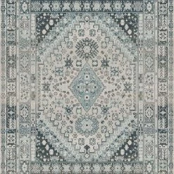 Xrugs Oriental Area Rug Grey Blue Traditional Vintage Modern Design Large Carpet Mat