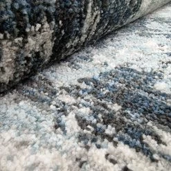 Xrugs Abstract Rug Grey Blue Modern Marble Design Carpet Large Small Living Room Bedroom Area Carpet