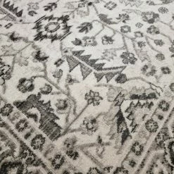 Xrugs Oriental Rug Cream Grey Colours Modern Vintage Border Pattern Living Room Mats