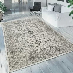 Xrugs Cream And Grey Rug Modern Vintage Pattern Bedroom Living Room Large Small Carpet