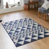 Xrugs Non Slip Rug Indoor Navy Blue Cream Geometric Flatweave Sisal Look Living Room Carpet Hallway Runner Large Small Modern