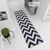 Xrugs Runner Rug Blue Navy Cream Hallway Non Slip Chevron Zig Zag Long Carpet Mat Modern