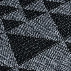Xrugs Heavy Duty Kitchen Rug Black Grey Non Slip Geometric Carpet Flatweave Mat Small Large Runner Modern
