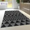 Xrugs Heavy Duty Kitchen Rug Black Grey Non Slip Geometric Carpet Flatweave Mat Small Large Runner Modern