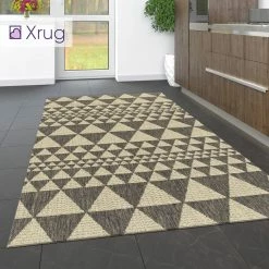 Xrugs Heavy Duty Kitchen Rug Non Slip Geometric Grey Beige Sisal Look Small Large Runner Carpet Mat Modern