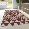 Xrugs Heavy Duty Kitchen Rug Non Slip Red Beige Geometric Fat Weave Carpet Mat Small Large Runner Modern