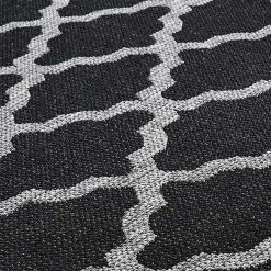 Xrugs Anti Slip Rug Living Room Black Grey Moroccan Trellis Flat Weave Carpet Small Large Runner