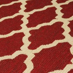 Xrugs Red Kitchen Rug Non Slip Moroccan Trellis Sisal Look Carpet Small Large Runner Mat