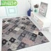 Xrugs Check Rugs Modern Grey Pink Geometric Carpet Small Large Living Room Lounge Mat