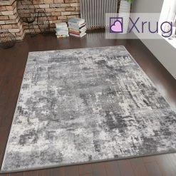 Xrugs Modern Grey Rug Abstract Oil Painting Pattern Mat Small Large Room Floor Carpet