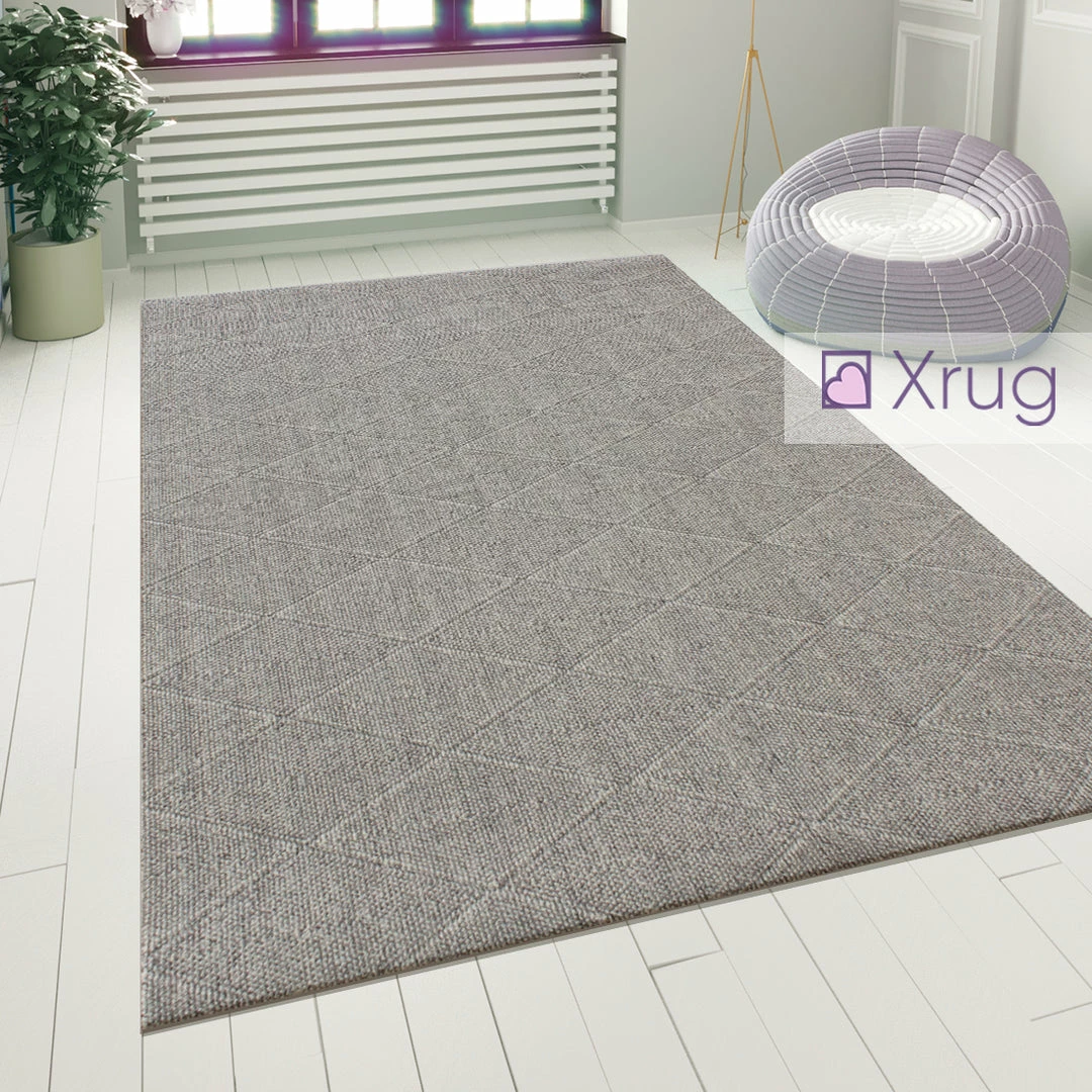 Xrugs Modern Grey Rug Check Pattern Flat Weave Floor Carpet Hallway Non Slip Room Mat 1 Xrugs Modern Grey Rug Check Pattern Flat Weave Floor Carpet Hallway Non Slip Room Mat