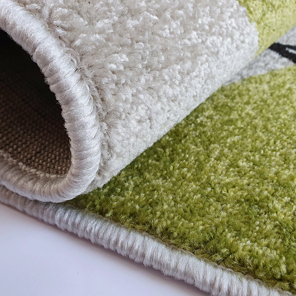 Xrugs Modern Rug Ivory Green Abstract Pattern Mat Small Large Living Room Area Carpets