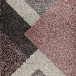 Xrugs Modern Rug Pale Pink Beige Grey Geometric Thick Pile Carpet Small Large Room Mat