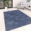 Xrugs Navy Blue Rug Plain Geometric Pattern Living Room Bedroom Carpet Mat Large Small Modern