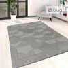 Xrugs Grey Rug Bedroom Living Room Plain Circle Tufted Pattern Large Small Carpet Mat