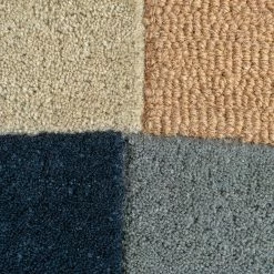 Xrugs Geometric Rug Navy Blue Beige Designer Living Room Large Small Thick Carpet Mat Modern