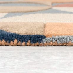 Xrugs Modern Rug Navy Beige Cream Multi Coloured Living Room Large Small Carpet Mat