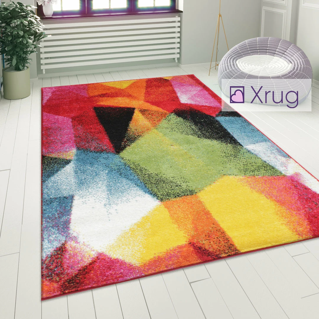 Xrugs Multi Colour Rug Modern Abstract Pattern Carpet Small Large Bedroom Lounge Mats