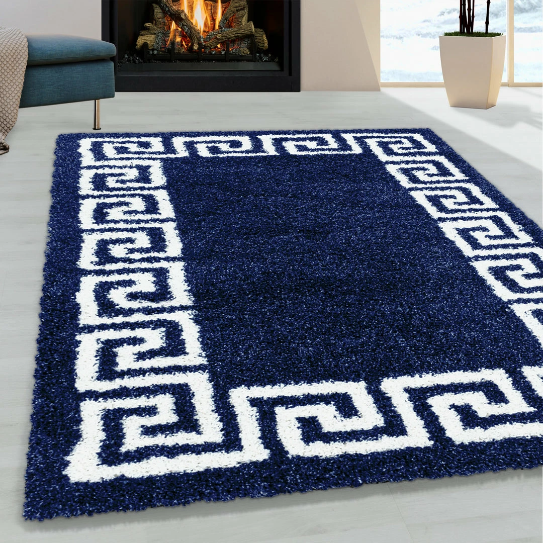 Xrug Navy Blue Fluffy Rug For Bedroom And Living Room Soft Thick Shaggy Geometric Carpet 1 Xrug Navy Blue Fluffy Rug For Bedroom And Living Room Soft Thick Shaggy Geometric Carpet
