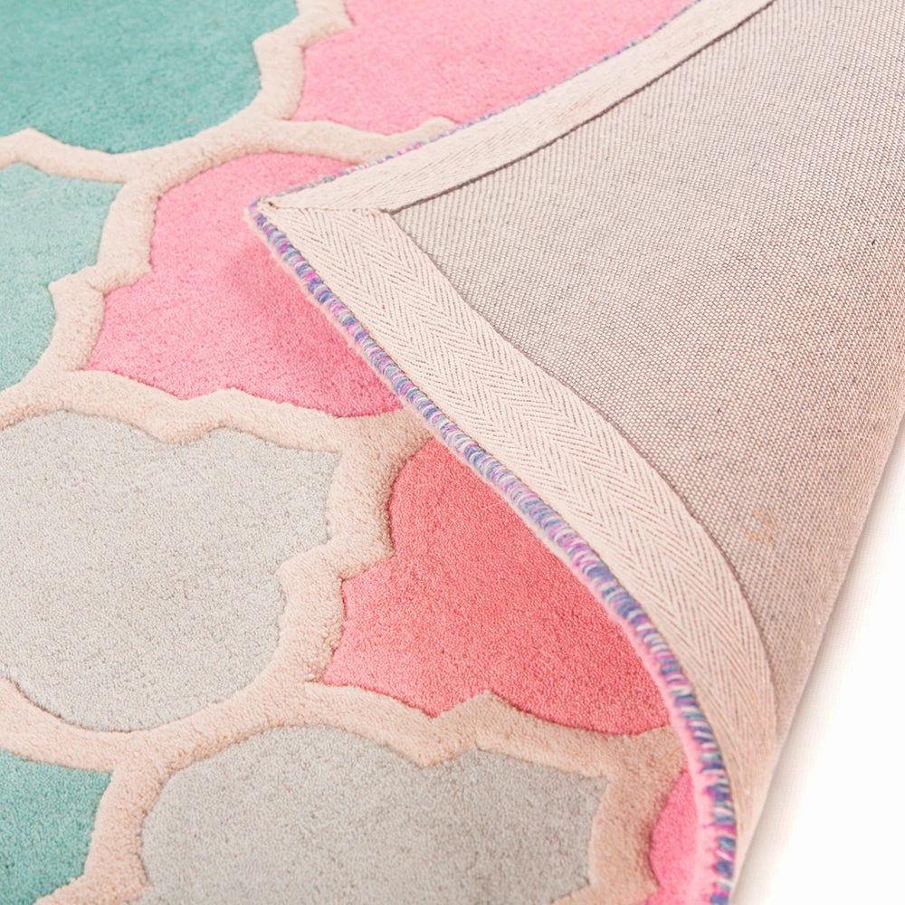 Xrugs Oriental Wool Rug Pink And Blue Modern Pattern Carpet Living Room Lounge Mat New