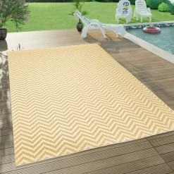 Xrug Outdoor Rug Yellow Cream Large XL Small Patio Garden Decking SOFT Geometric Mat Outdoor Rugs