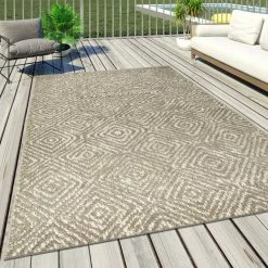 Xrugs Outdoor Rug For Decking Patio Soft Diamond Geometric Large Medium Small Sizes Outdoor Rugs