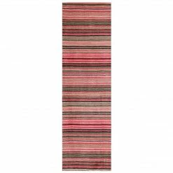 Xrug Wool Rug Handmade Pink Modern Striped Living Room Bedroom Carpet Thick Mat Runner New