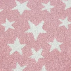 Xrugs Pink Star Rug Modern Kids Bedroom Baby Girl Mat Childrens Play Room Floor Carpet
