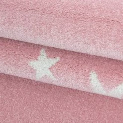 Xrugs Pink Star Rug Modern Kids Bedroom Baby Girl Mat Childrens Play Room Floor Carpet