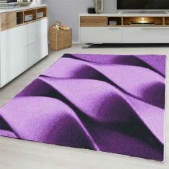 Xrugs Purple Rug Abstract Pattern Floor Carpet Low Pile Small Large Bedroom Runner Mat